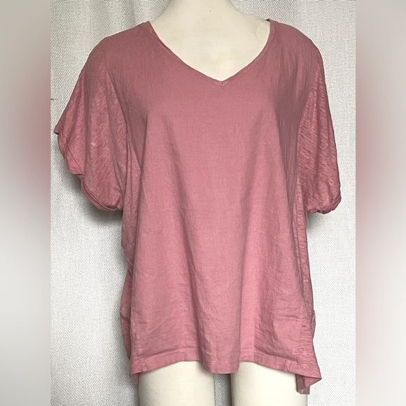 Chico’s linen/ribbed top - Picture 1 of 6